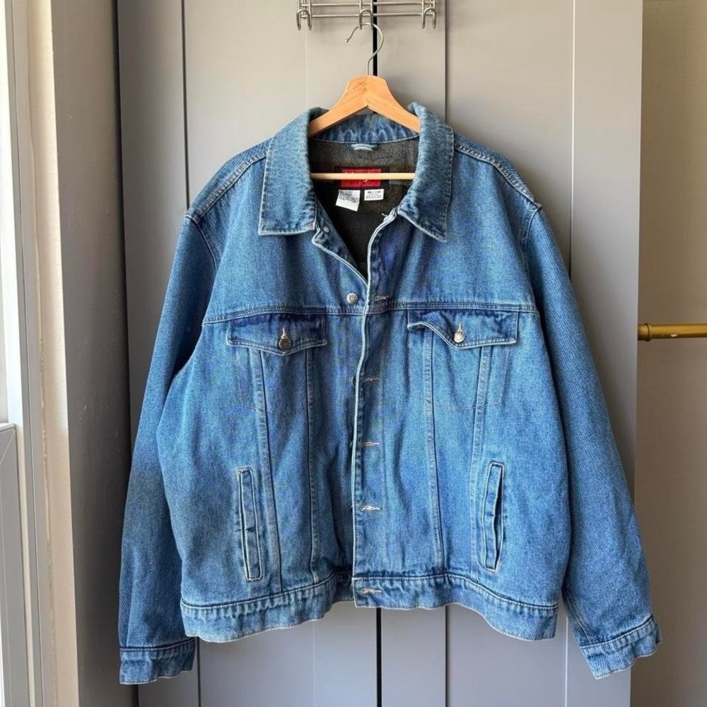 Vintage Wrangler Hero Denim Jacket Size 2XL Oversized Trucker Blanket Lined